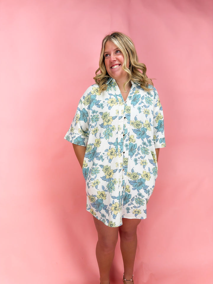 Evie Floral Button Down Dress