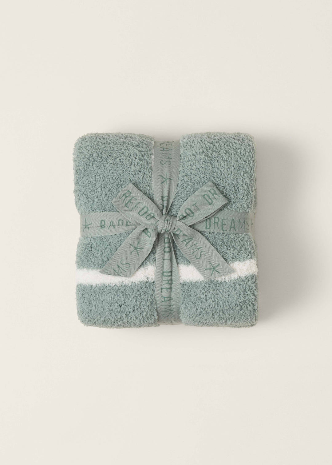 Barefoot Dreams CozyChic Grid Plaid Stroller Blanket-Sage Green/Cream