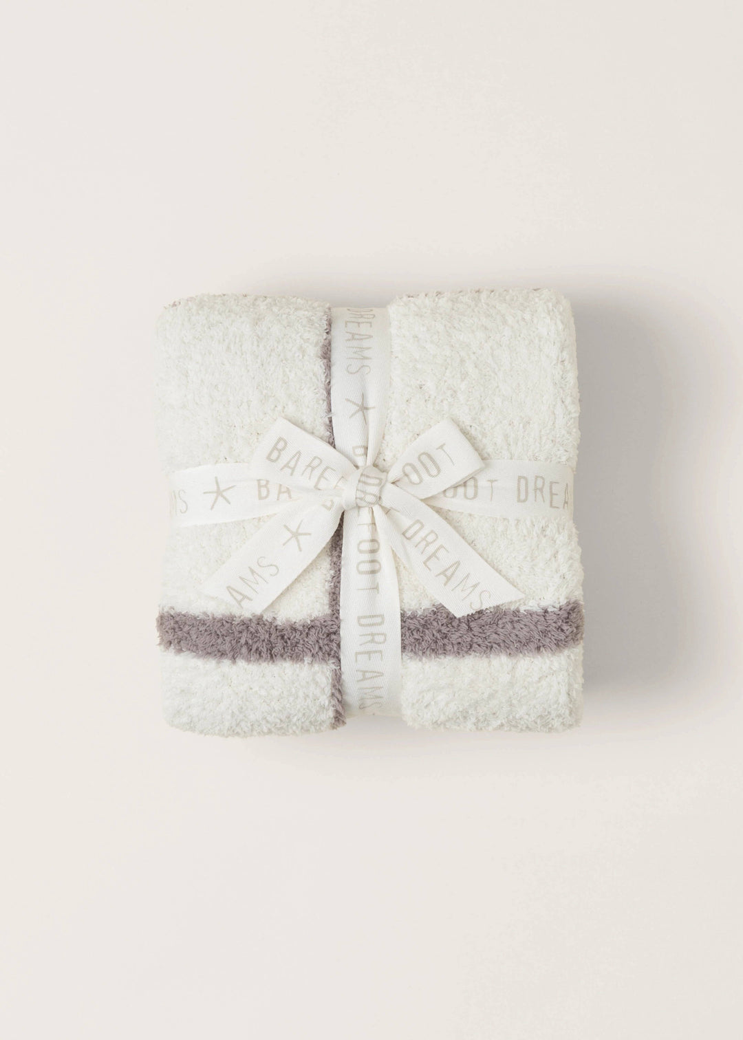 Barefoot Dreams CozyChic Grid Plaid Stroller Blanket-Cream/Beach Rock