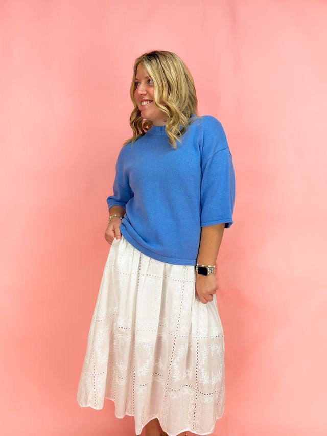 Eleanor Eyelet Midi Skirt