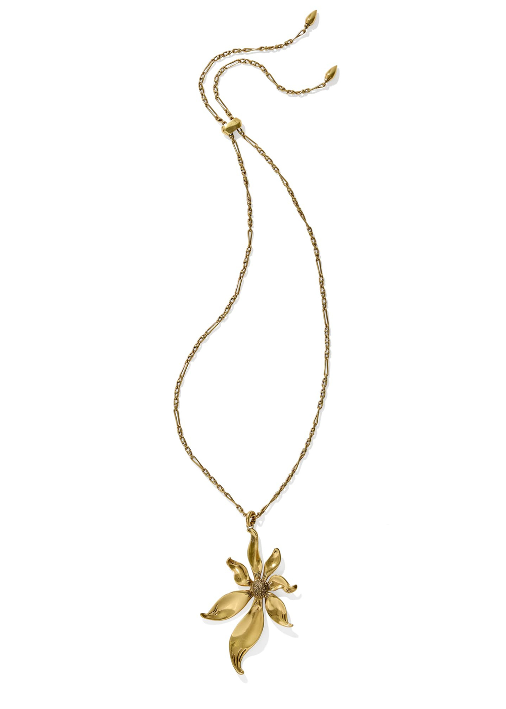 Vintage gold necklace with a flower pendant
