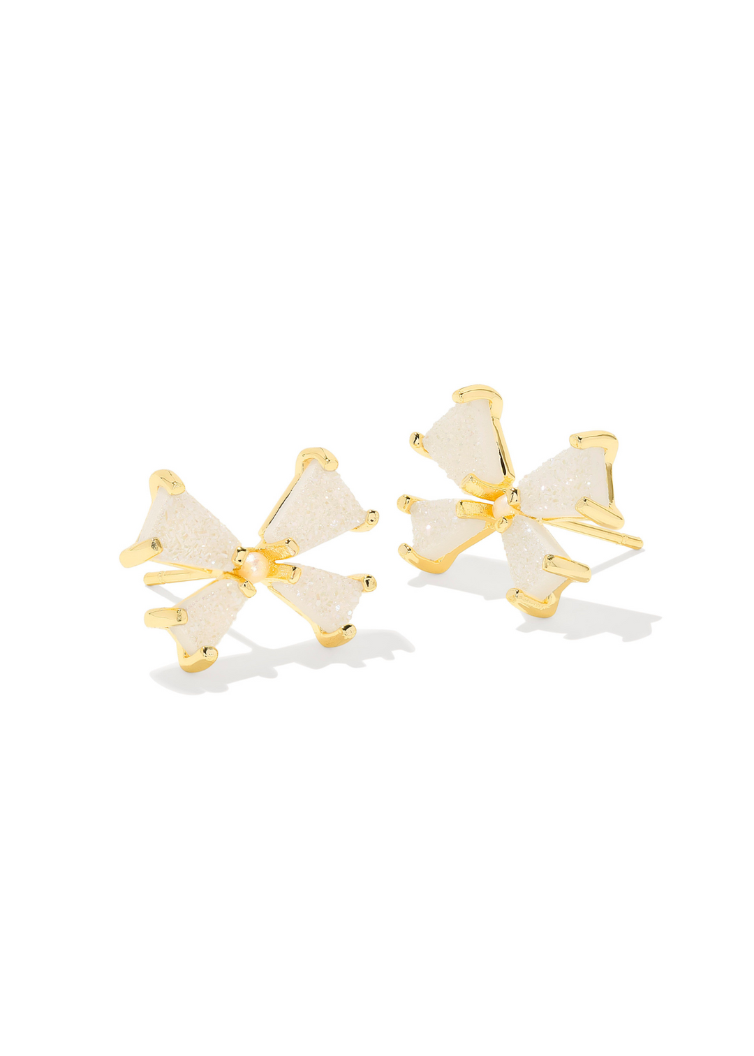 Kendra Scott Blair Bow Small Stud Earrings in Gold/Iridescent Drusy