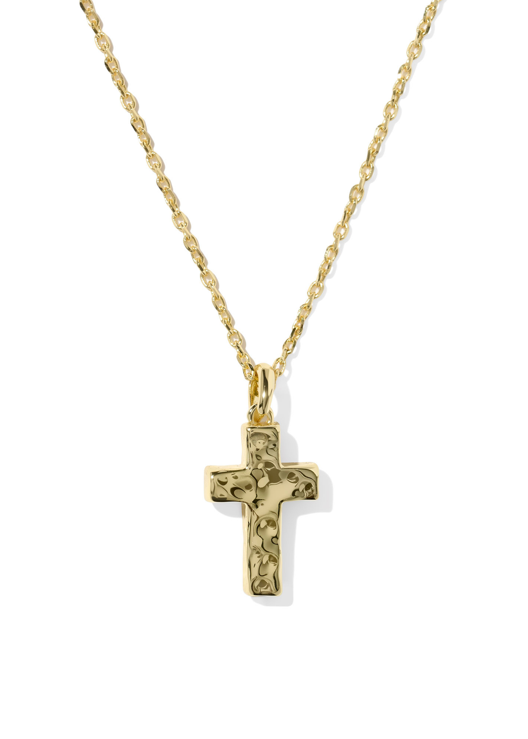 Gold cross pendant on a gold chain