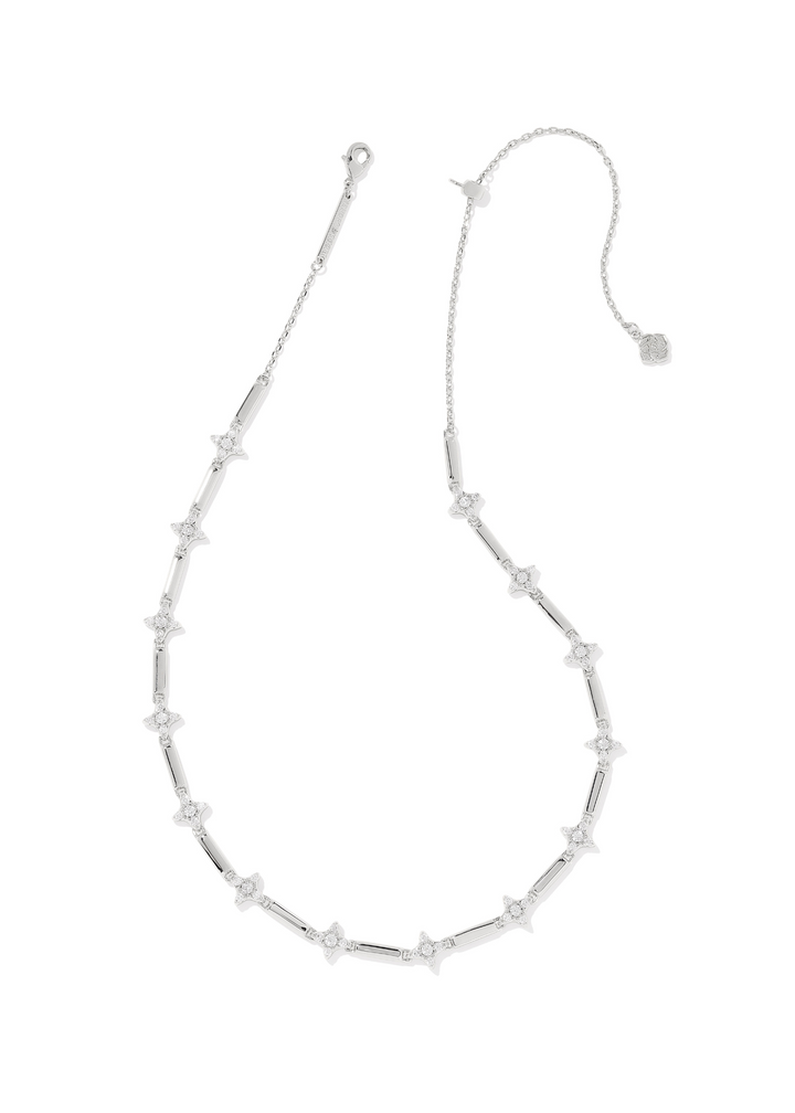 Kendra Scott Holland Strand Necklace - Rhodium/White Crystal