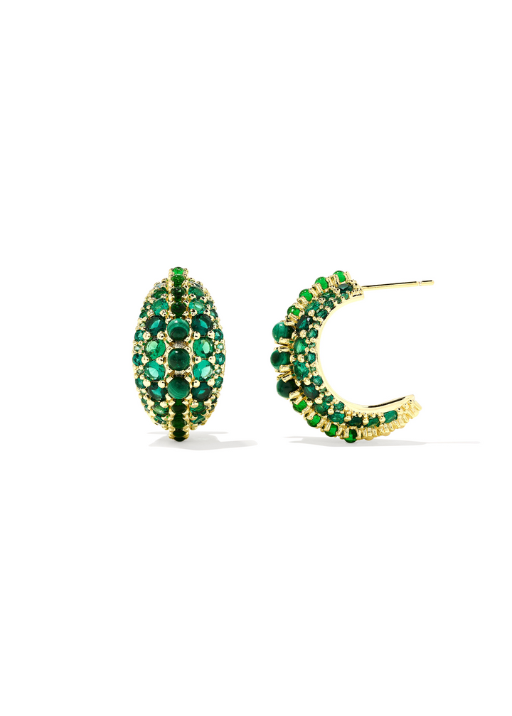 Kendra Scott Krista Hoop Earrings - Gold/Green Mix