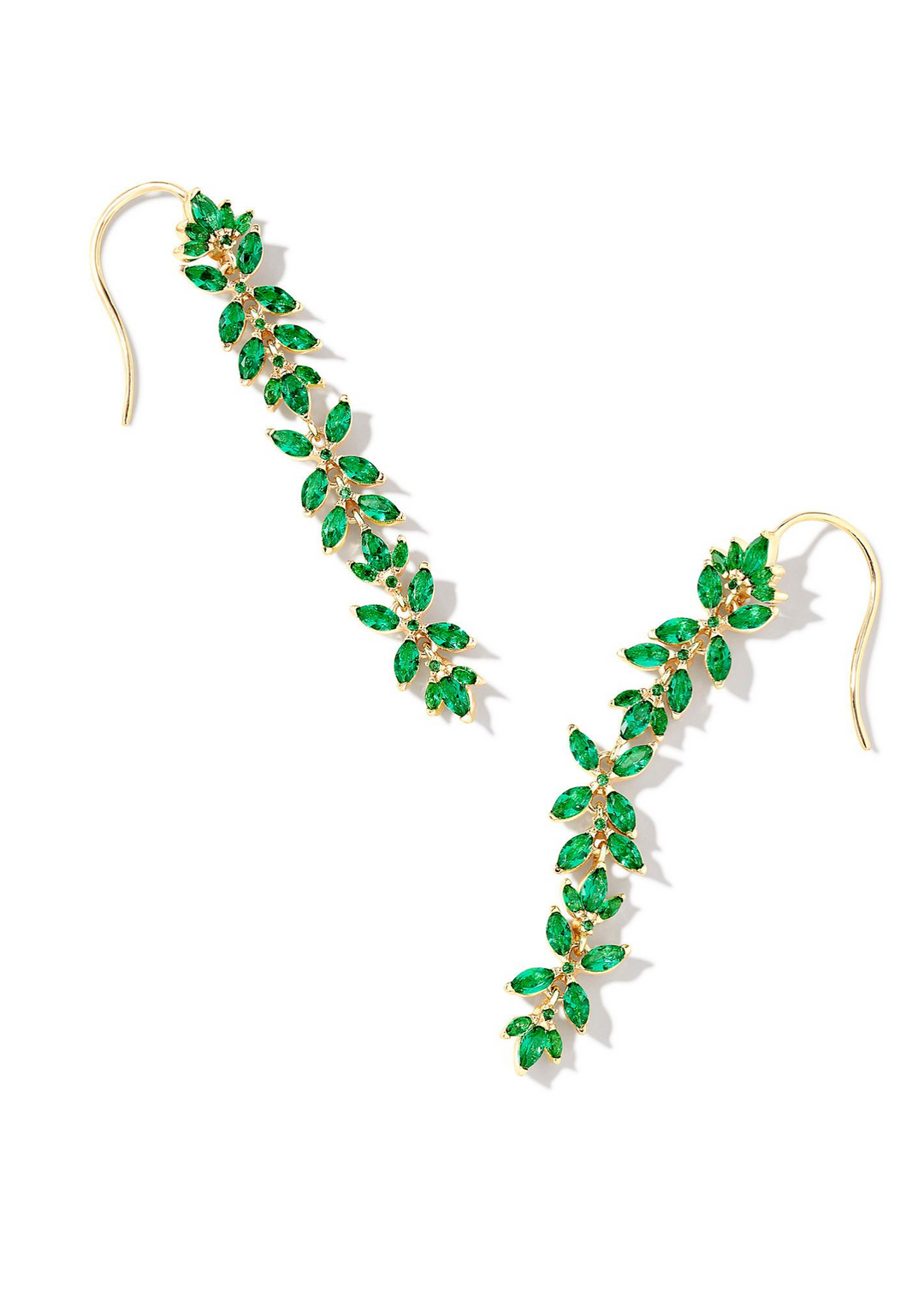 Kendra Scott Rosalie Linear Earrings in Gold/Green Crystal