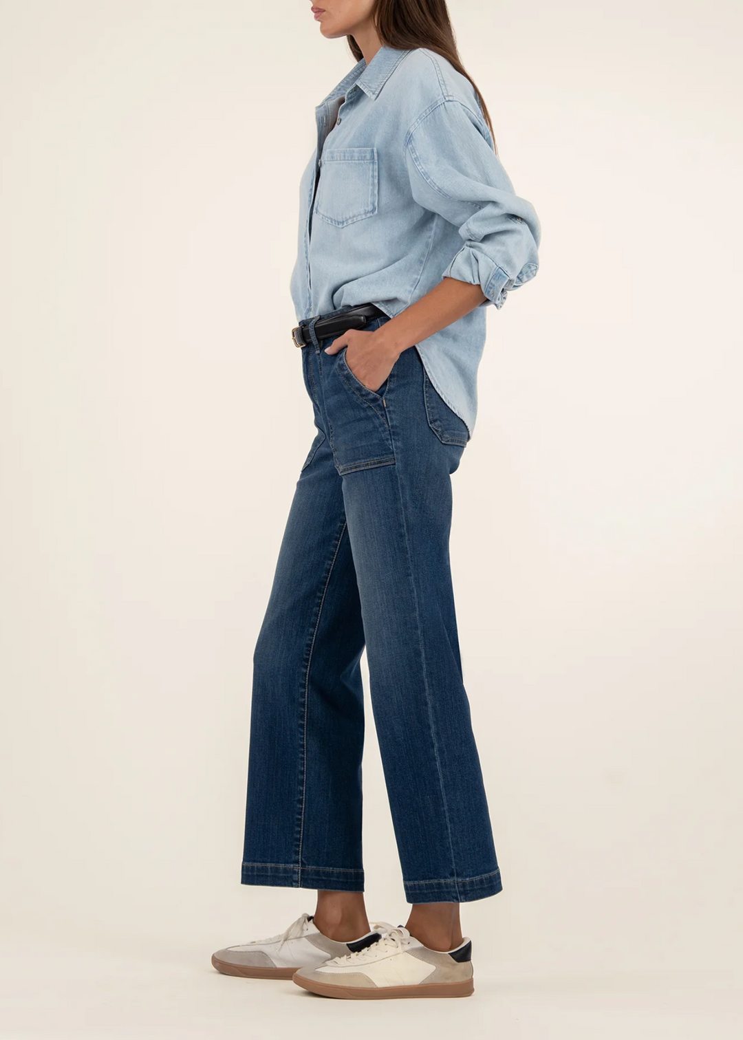 Kut From the Kloth Charlotte High Rise Wide Leg Jeans - Reflective w/ Dark Base Wash