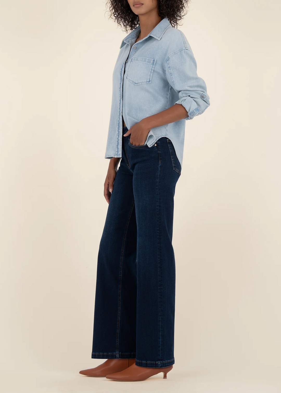 Kut From the Kloth Jean High Rise Wide Leg Clean Hem Jeans - Attributable