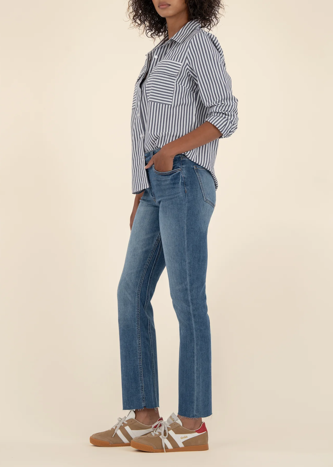 Kut From the Kloth Kelsey High Rise Fab Ab Ankle Flare Jeans - Rigor