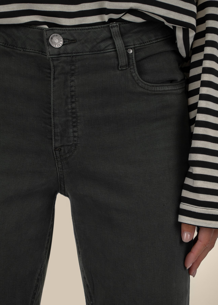 Kut From the Kloth Kelsey High Rise Fab Ab Ankle Flare Jeans - Pewter Green