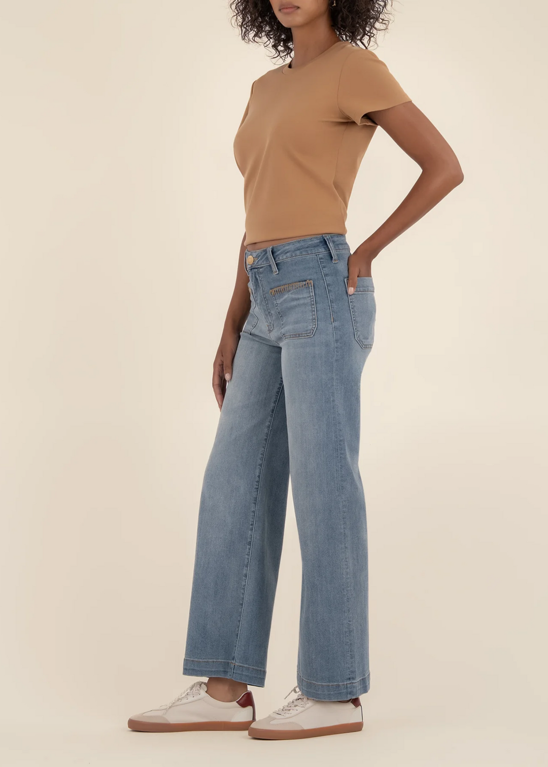 Kut From the Kloth Meg High Rise Wide Leg w/ Front Patch Pockets