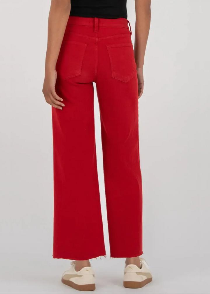 Kut From the Kloth Meg High Rise Fab Ab Wide Leg Jeans - Ruby Red
