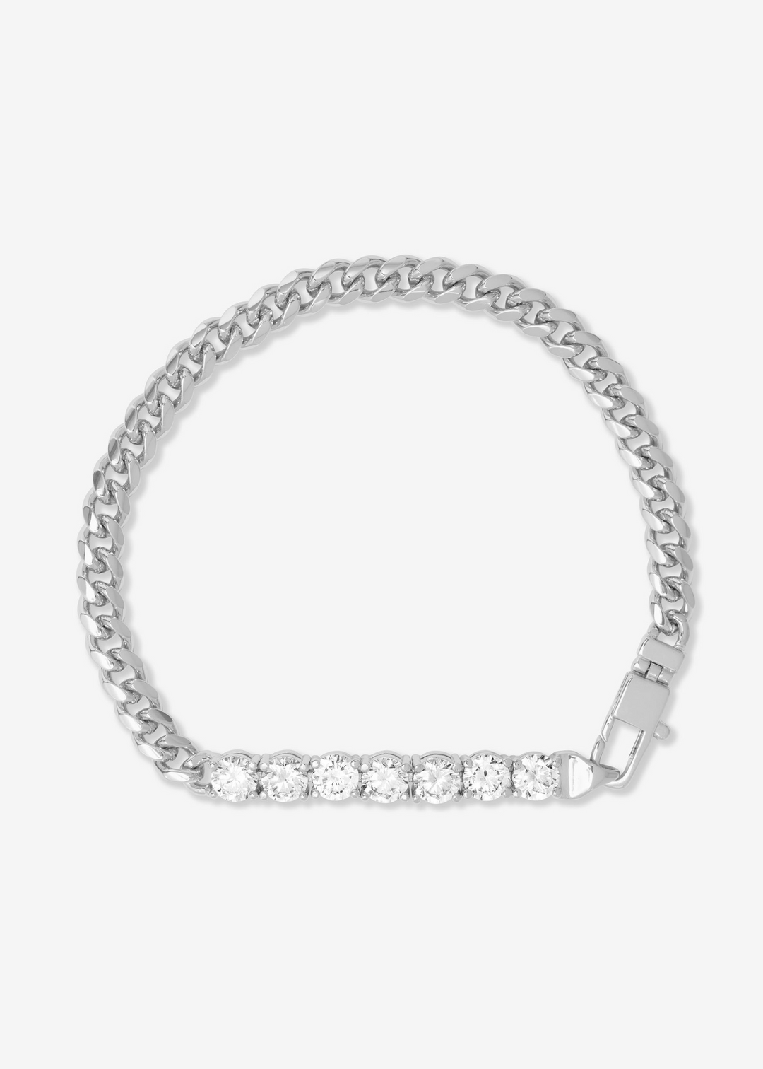 Women's silver chain bracelet with baby diamonds