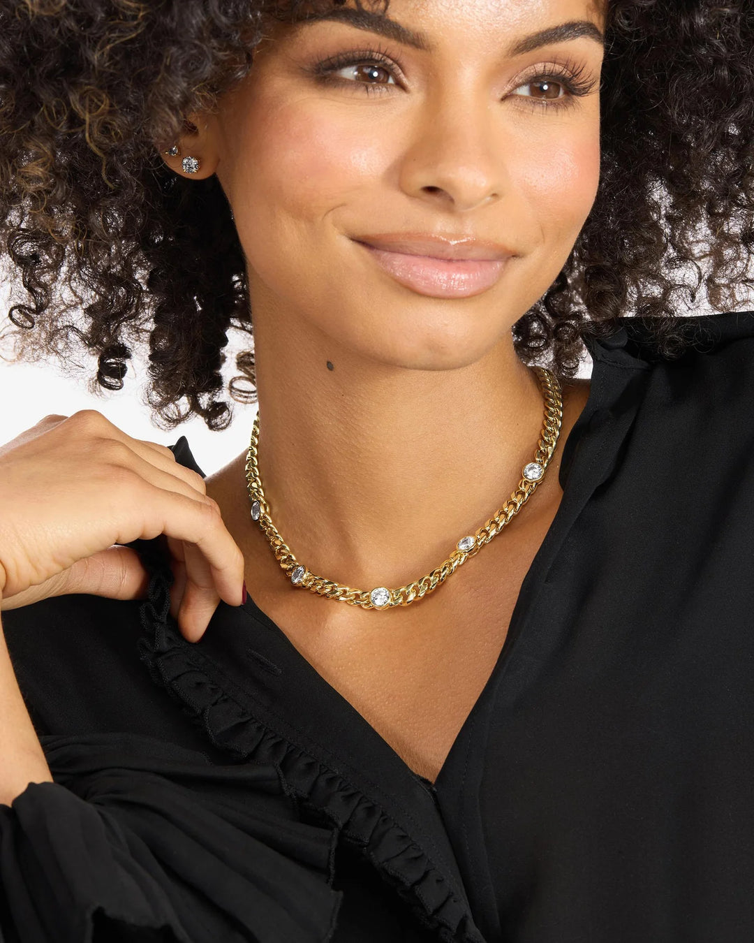 Melinda Maria Julian 5 Diamond 16" Necklace - Gold