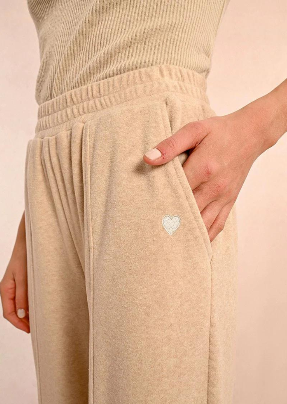 Lizzie Knit Pants in Ash Beige