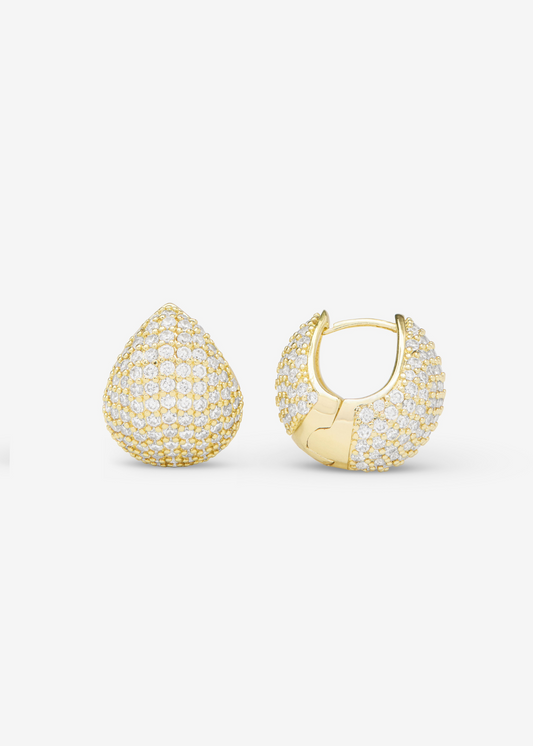 Women's gold pave earrings