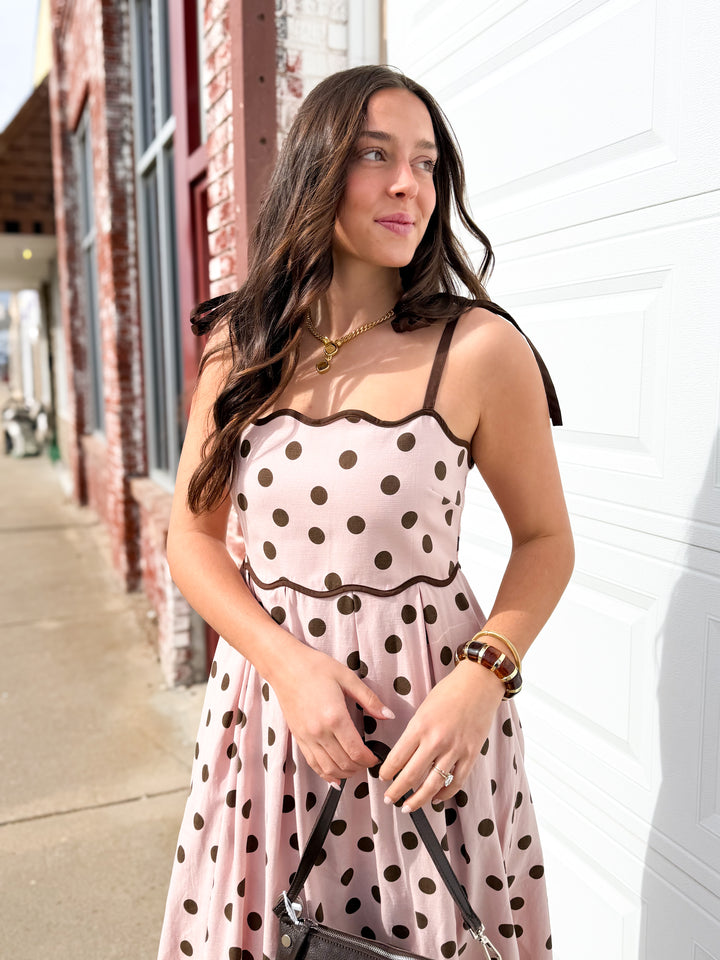Layla Polka Dot Midi Dress
