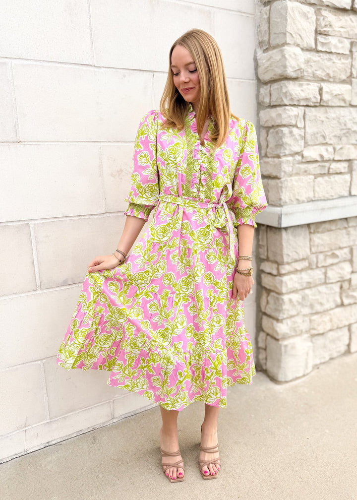 Uncle Frank Jasmine Floral Midi Dress