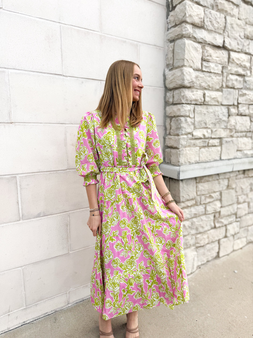 Uncle Frank Jasmine Floral Midi Dress
