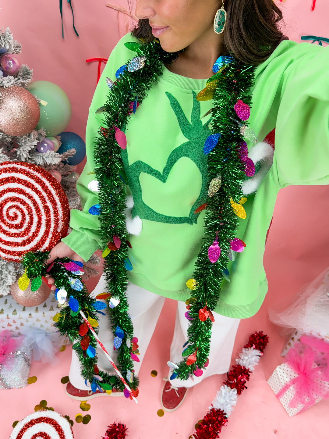 Queen of Sparkles Grinch Heart Sweatshirt