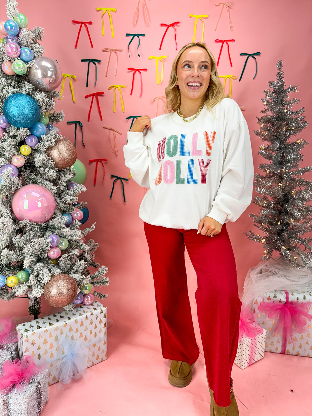 Holly Jolly Patchwork Sweatshirt