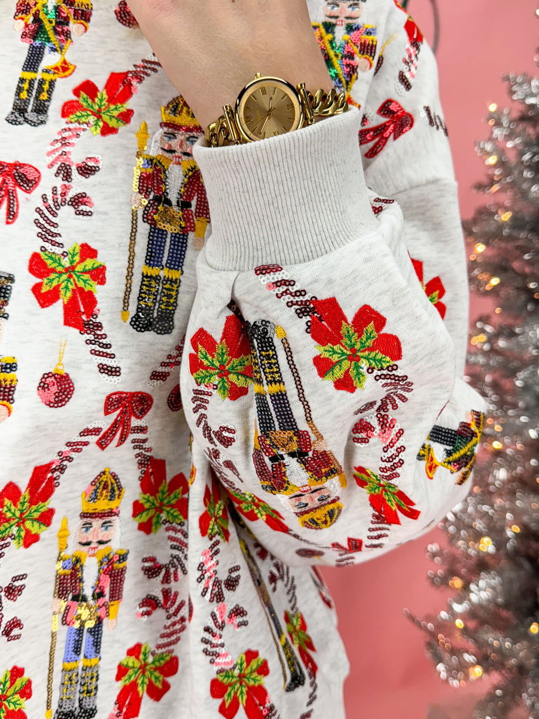 Queen of Sparkles Nutcracker & Candy Cane Sweatshirt