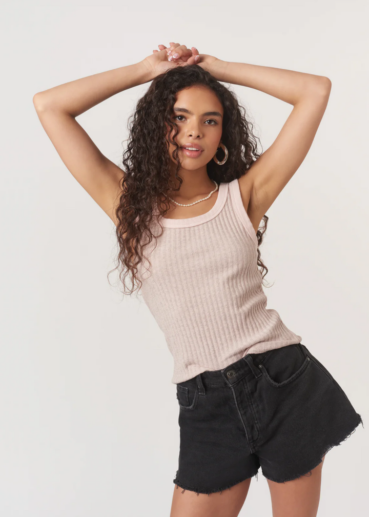 Project Social T Player Racerback Rib Tank - Cameo Rose