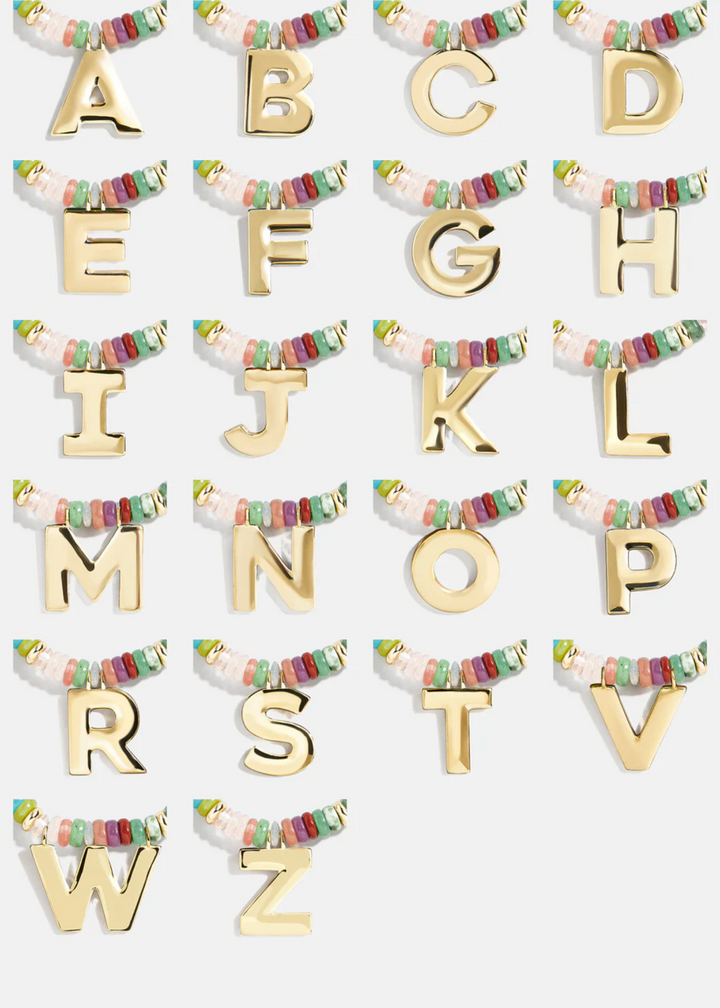 Bauble Bar Semi-Precious Block Initial Necklace