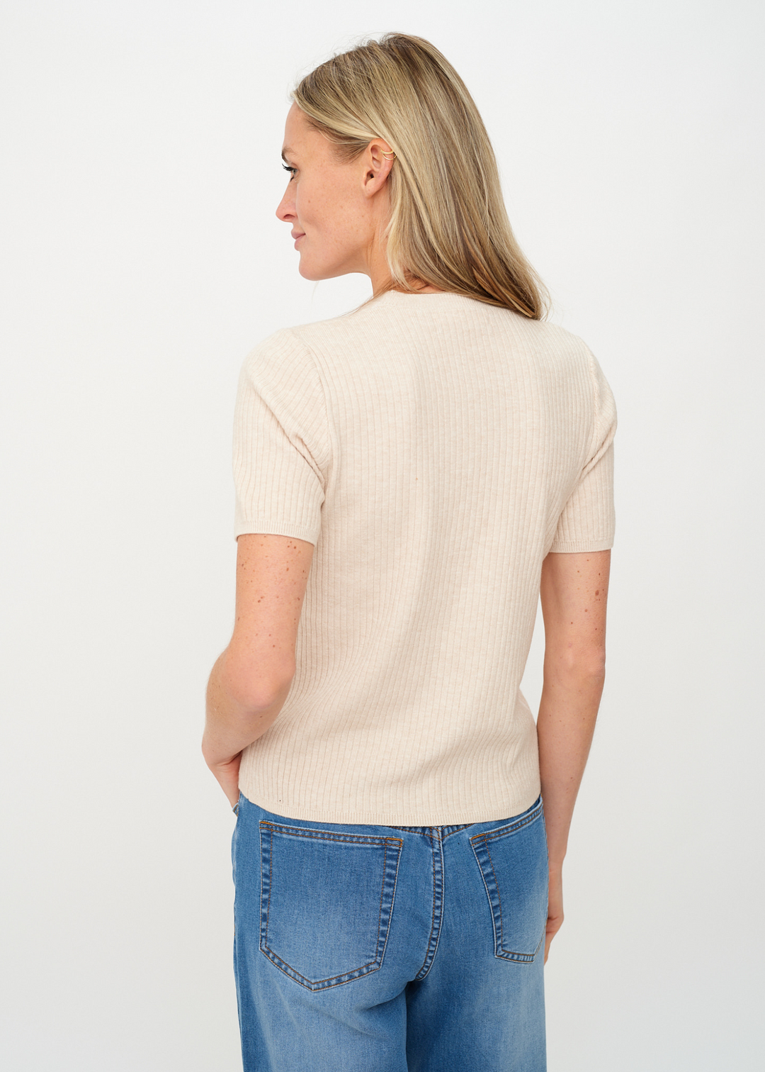 Six Fifty Cara Ribbed Short Sleeve Sweater