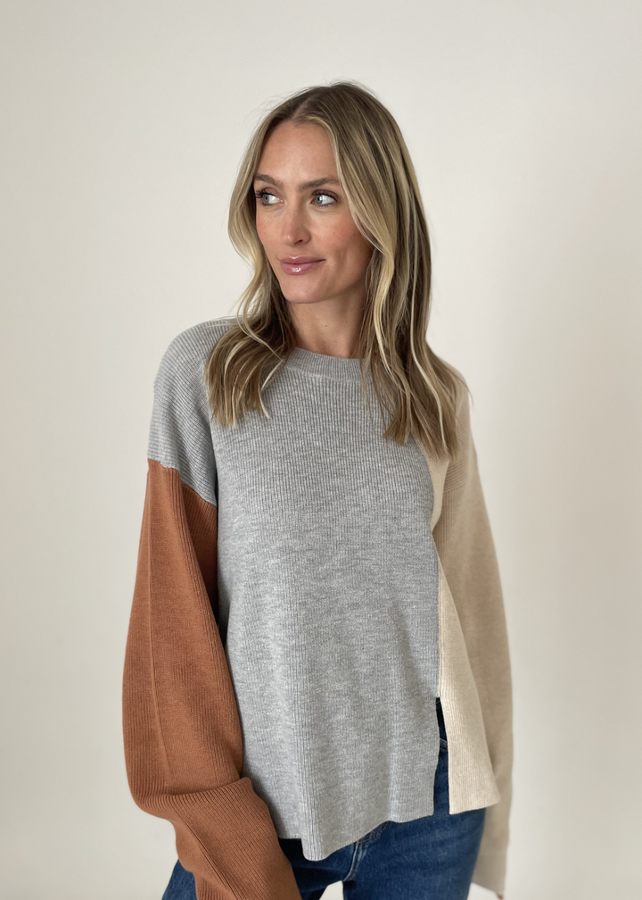 Six fifty Naomi C/B Side Slit Sweater in Brown