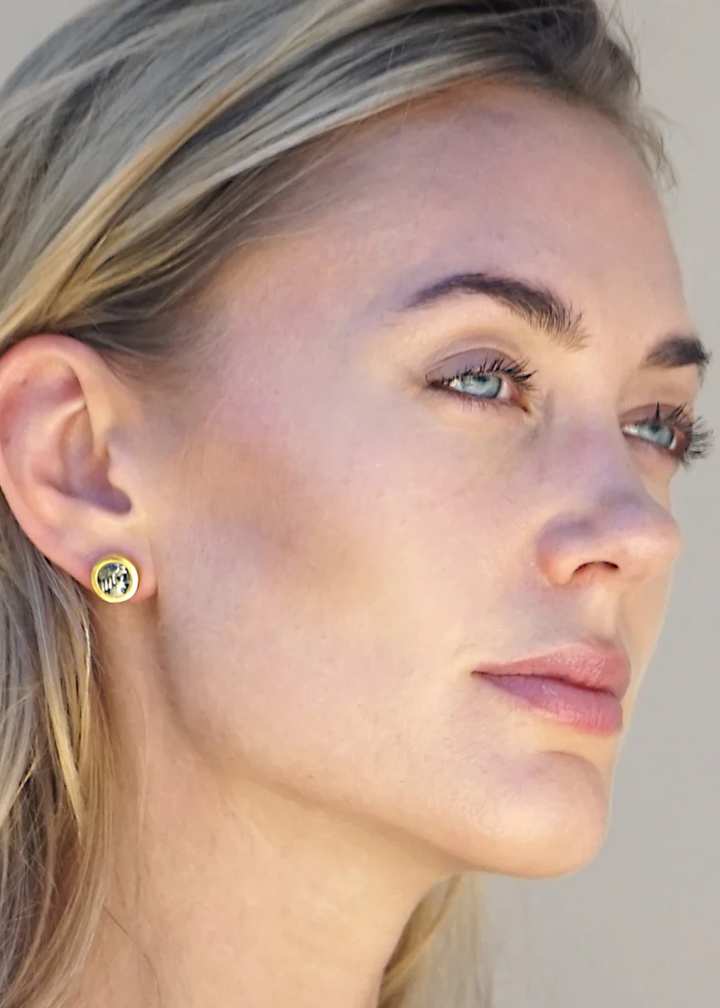 Tat2 Designs Gold Flora Coin Studs