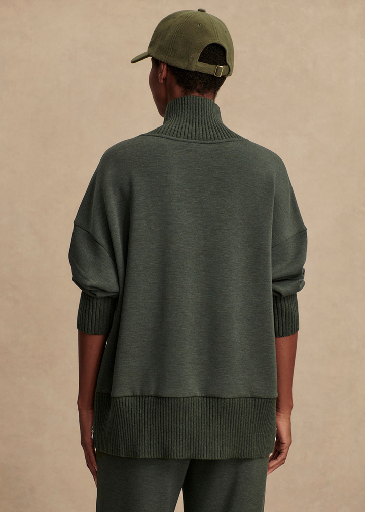 Varley Barker High Neck Sweat - Olive Marl