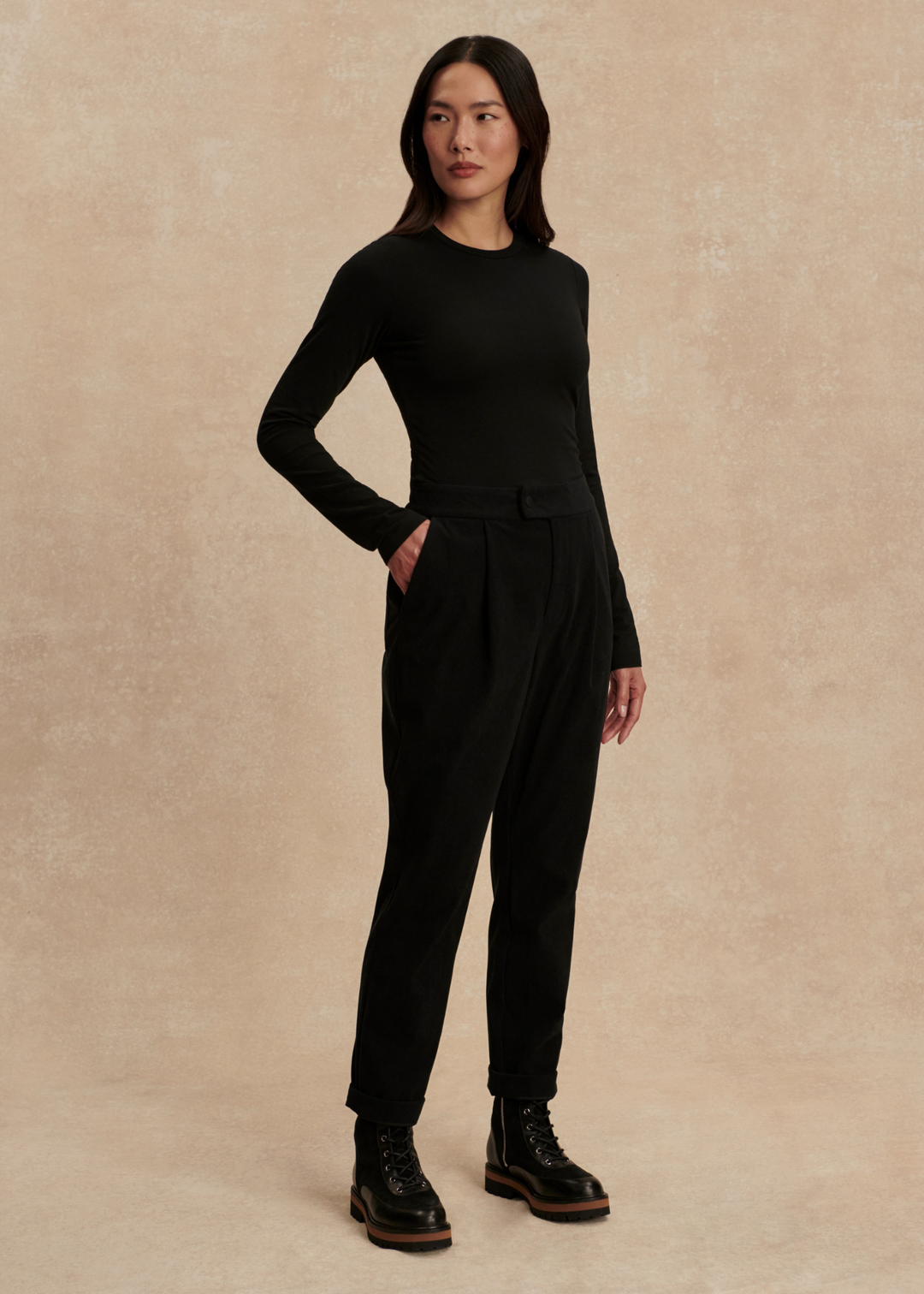 Varley Edna Long Sleeve Fitted Tee - Black