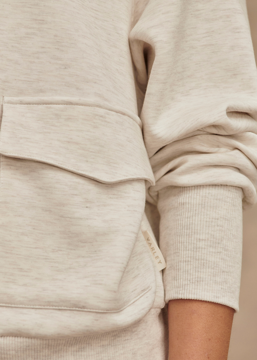 Varley Roxbury Zip Through Sweat - Ivory Marl