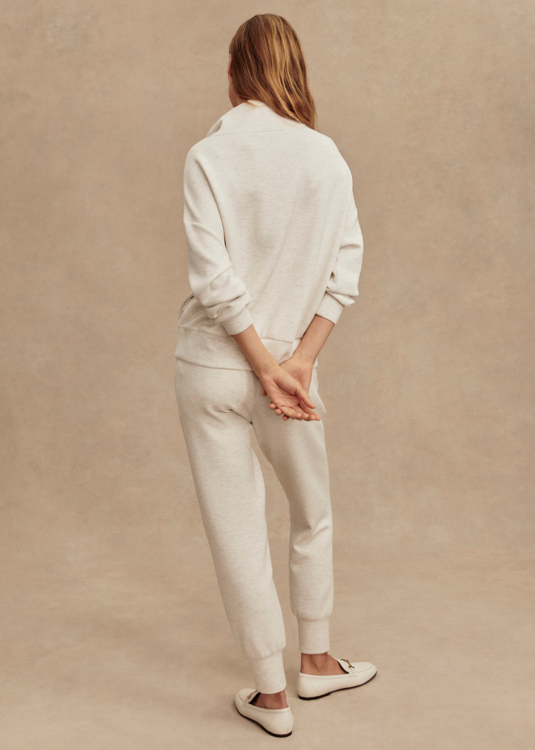Varley The Slim Cuff Pant 27.5" - Ivory Marl