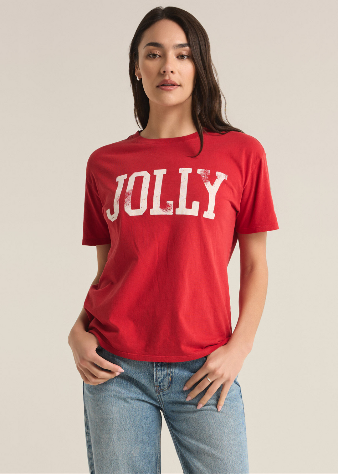 Z-Supply Jolly Boyfriend Tee in Haute Red