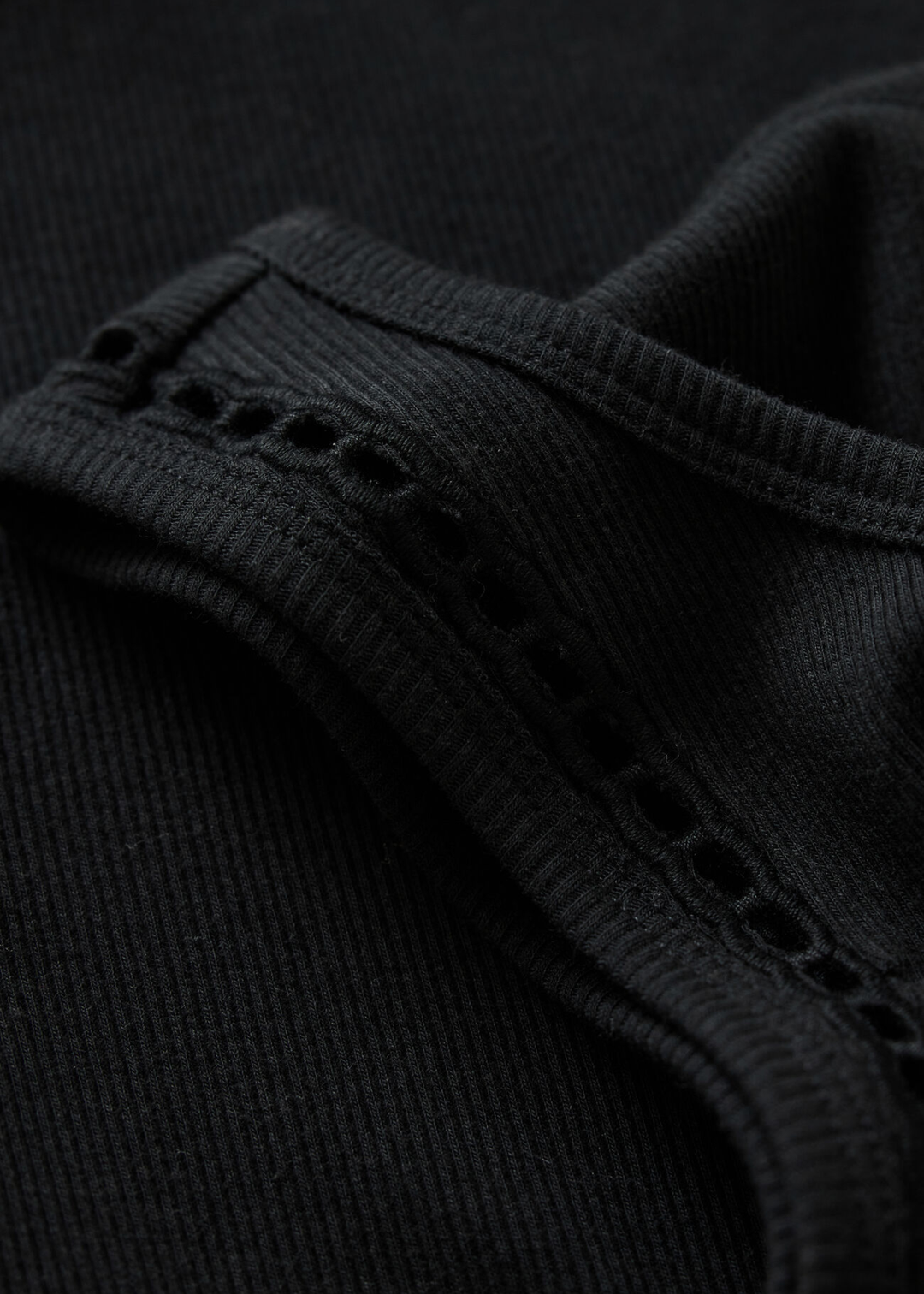 Close up of a black tank top