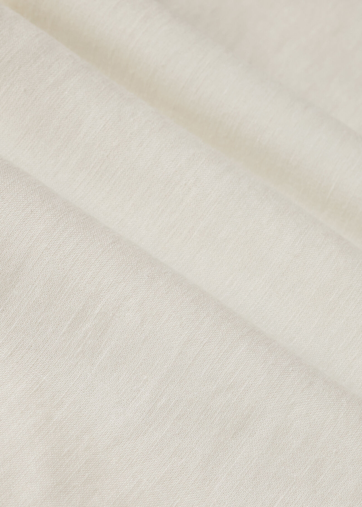 Close up of a white linen fabric