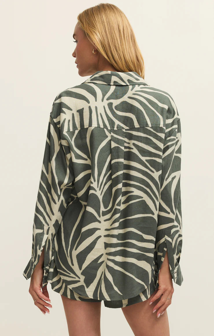 Z Supply Alfie Tova Palm Button Up