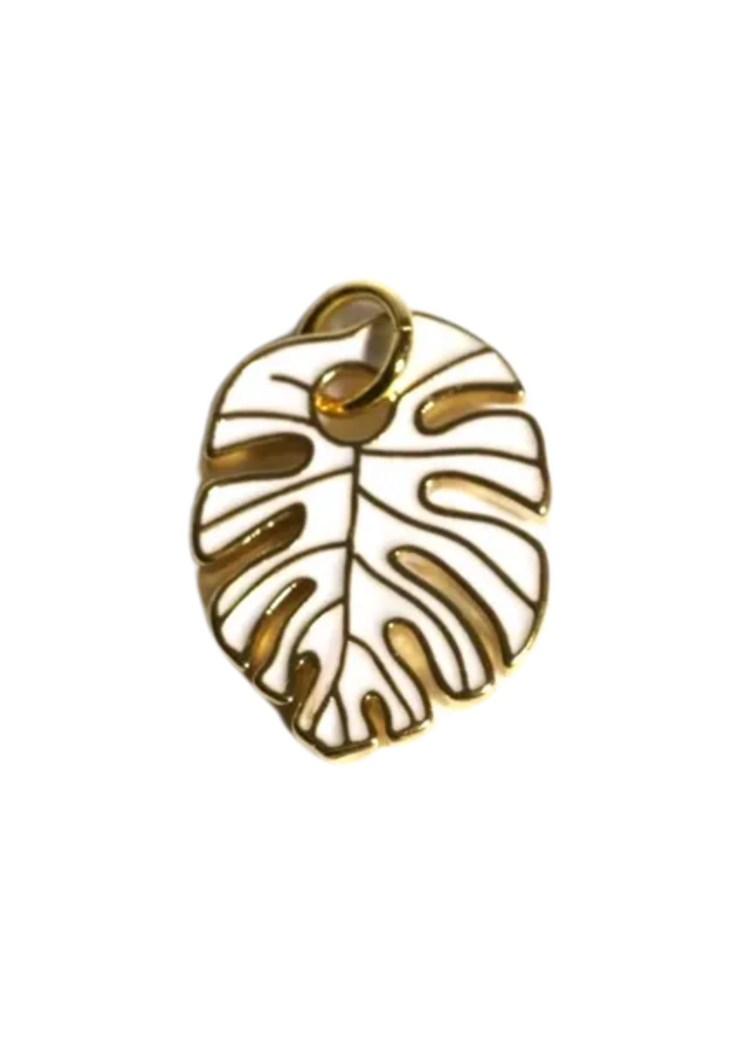 Allison Avery  Palm Leaf Charm - White