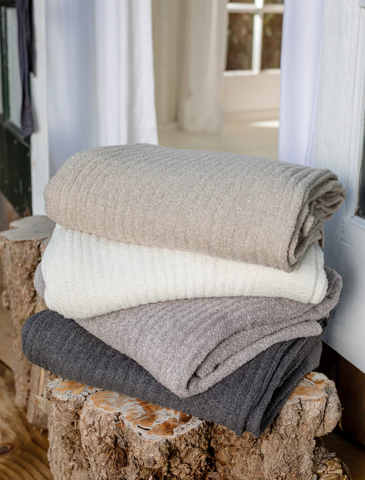 Barefoot Dreams CozyChic Lite Ribbed Throw - Pearl