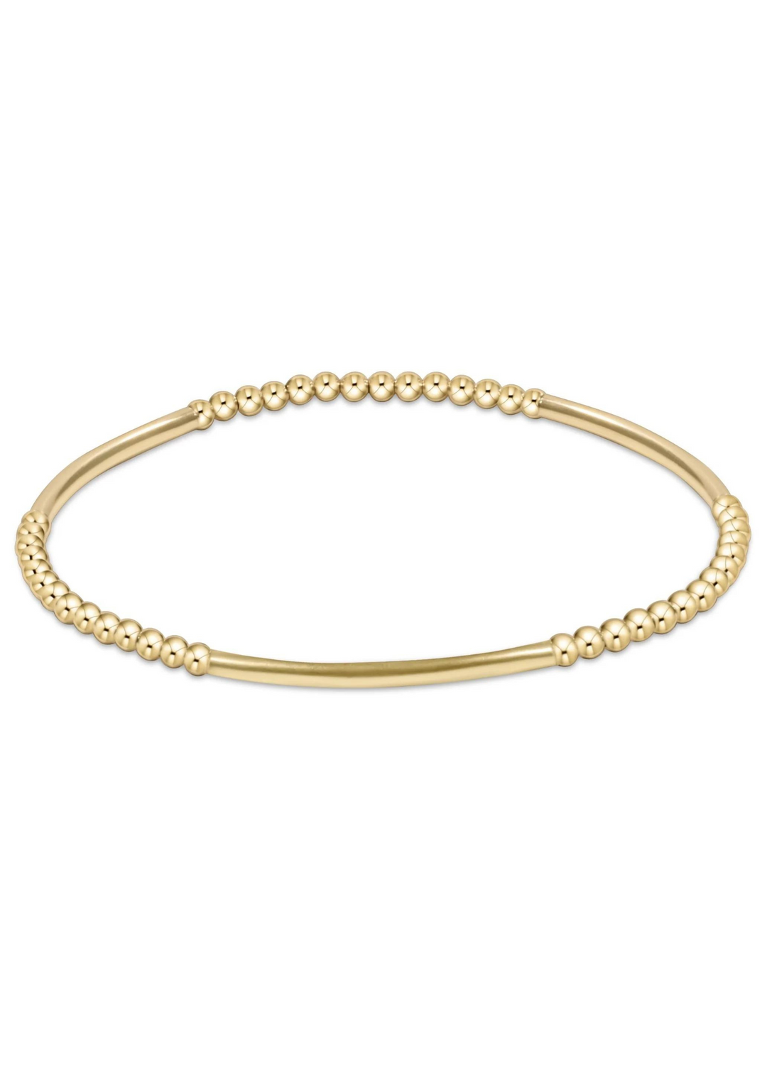 Bliss Bar Gold Pattern 2.5mm Bead Bracelet - Gold