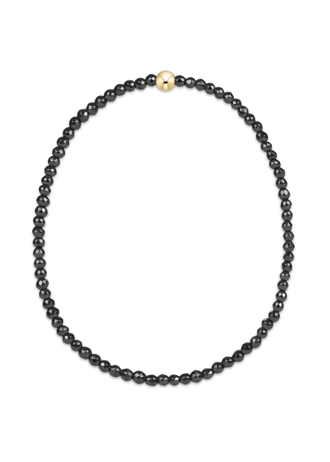 Black beaded bracelet on a white background