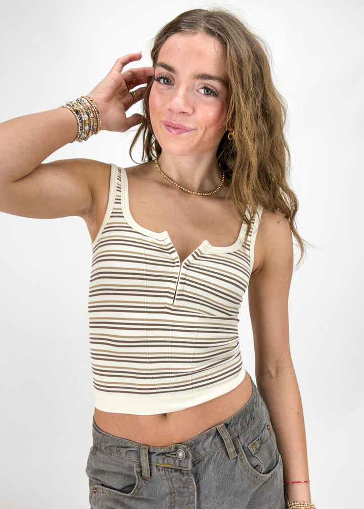 Free People Striped Simply Soft Cami - Canyon Sunset Combo