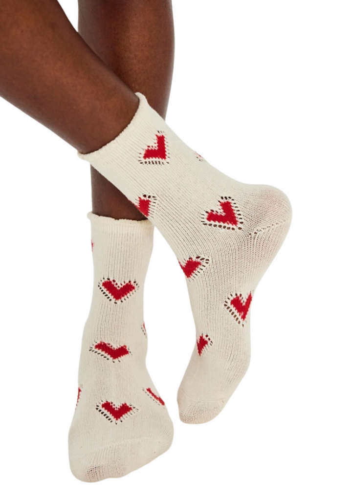 Free People Cupid's Bow Socks - Red