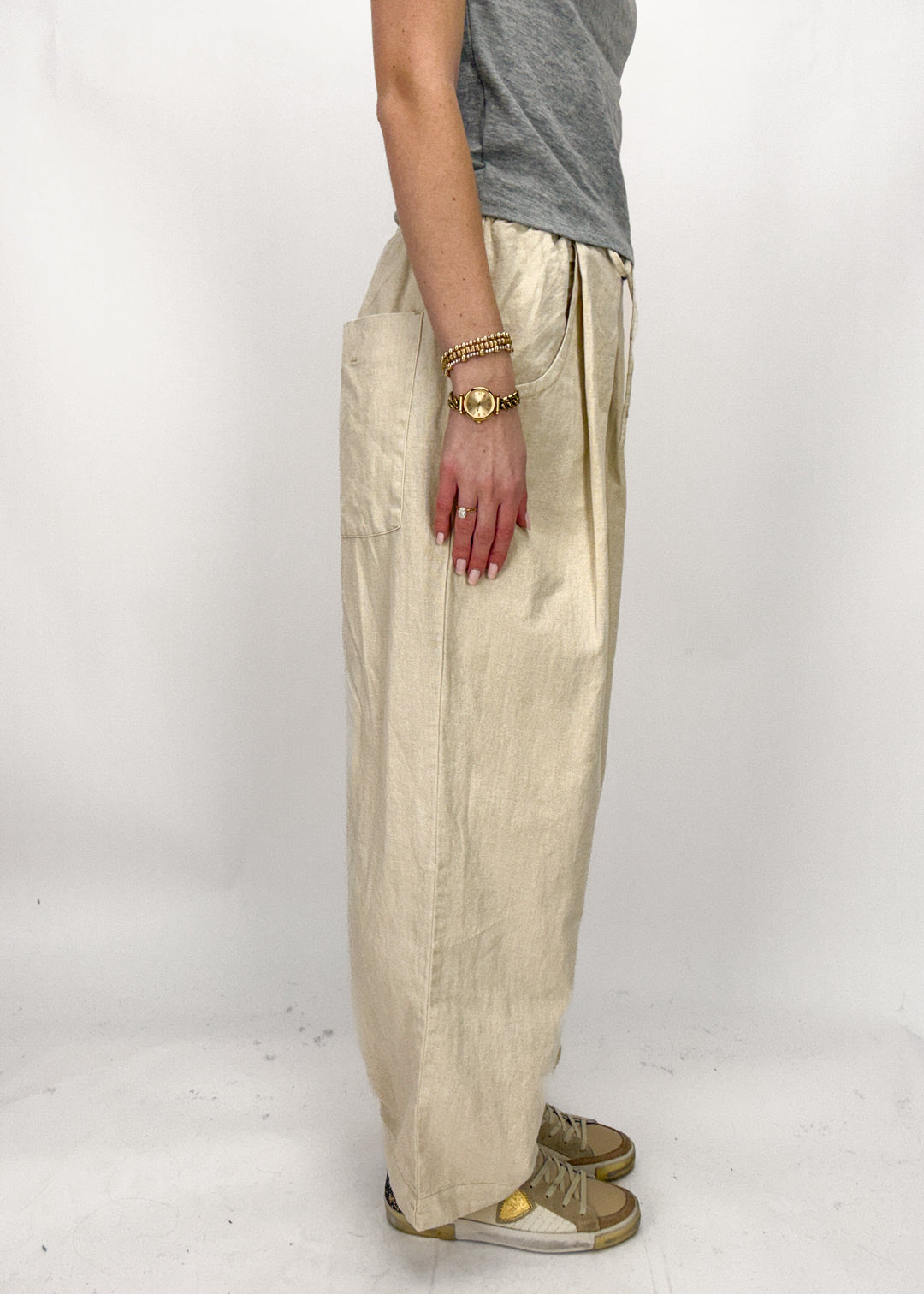 Free People Chambers Laid Back Pull On Pant - Summer Sand