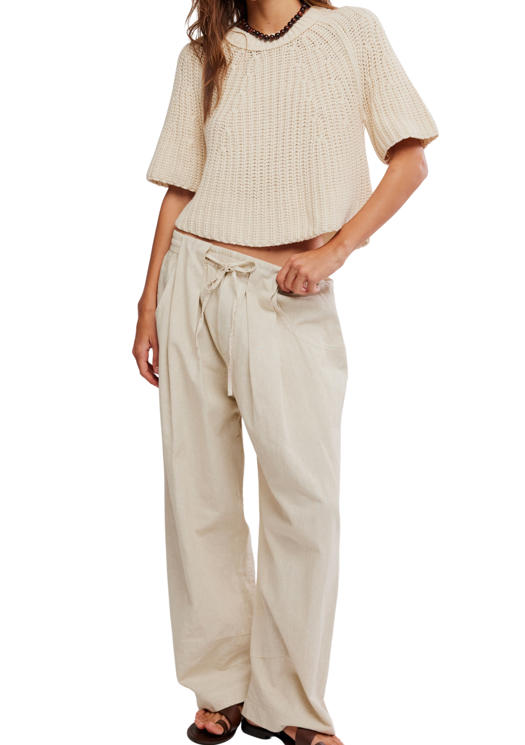 Free People Chambers Laid Back Pull On Pant - Summer Sand