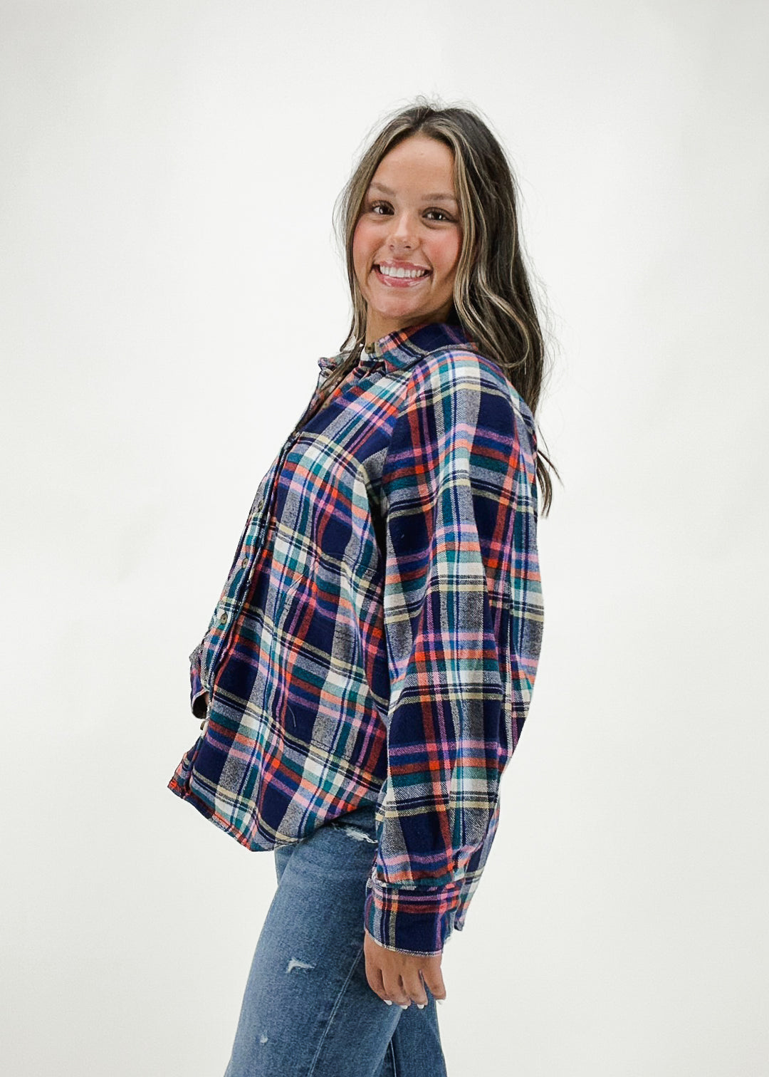 Free People Girl Meets Boy Plaid Shirt