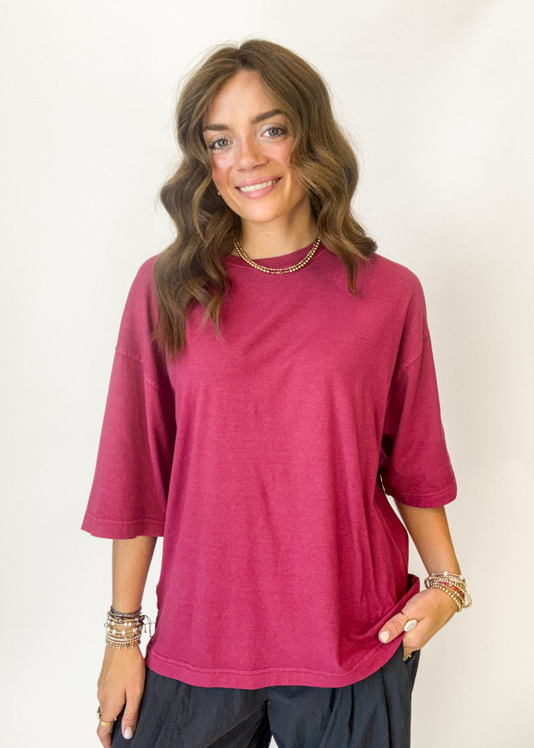 We The Free Perfect Oversized Tee - Glass Roses