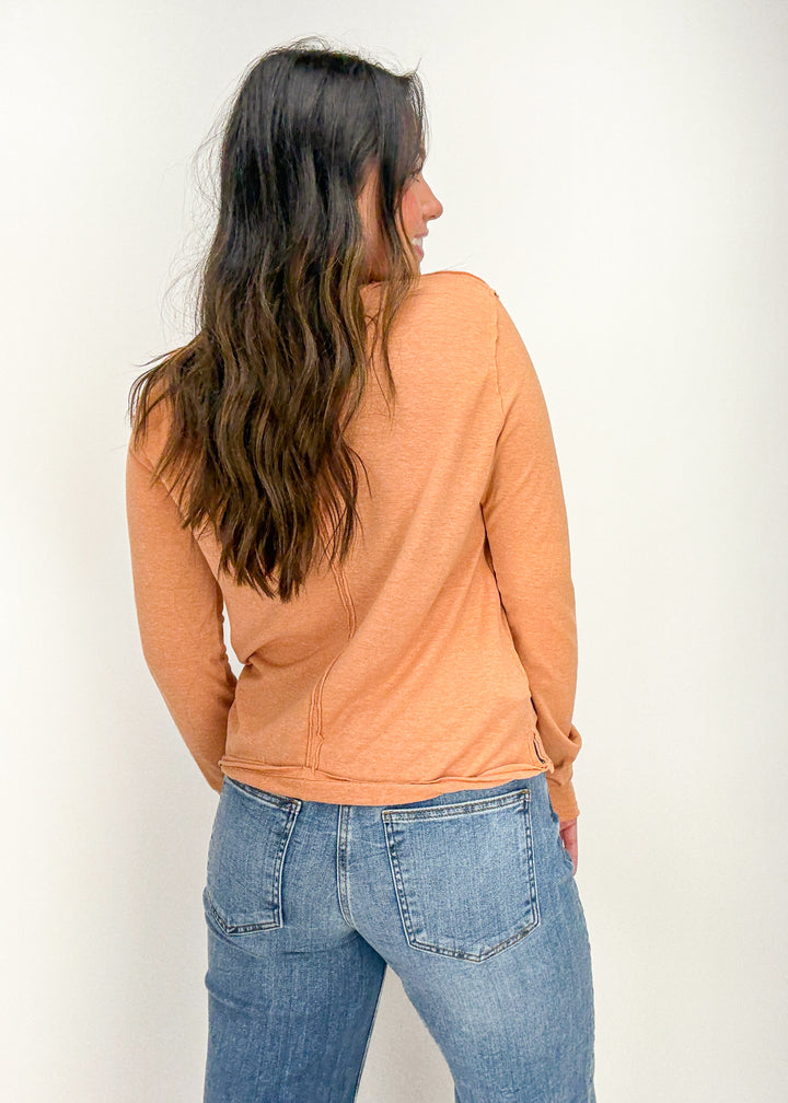 Free People Nova Long Sleeve Tee - Peached Copper